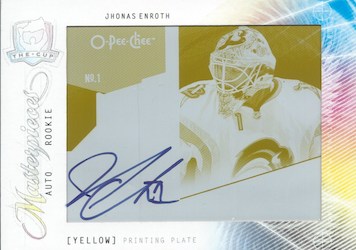 Upper Deck The Cup Rookie Masterpieces OPC Premier Yellow Autographed Printing Plate 1/1