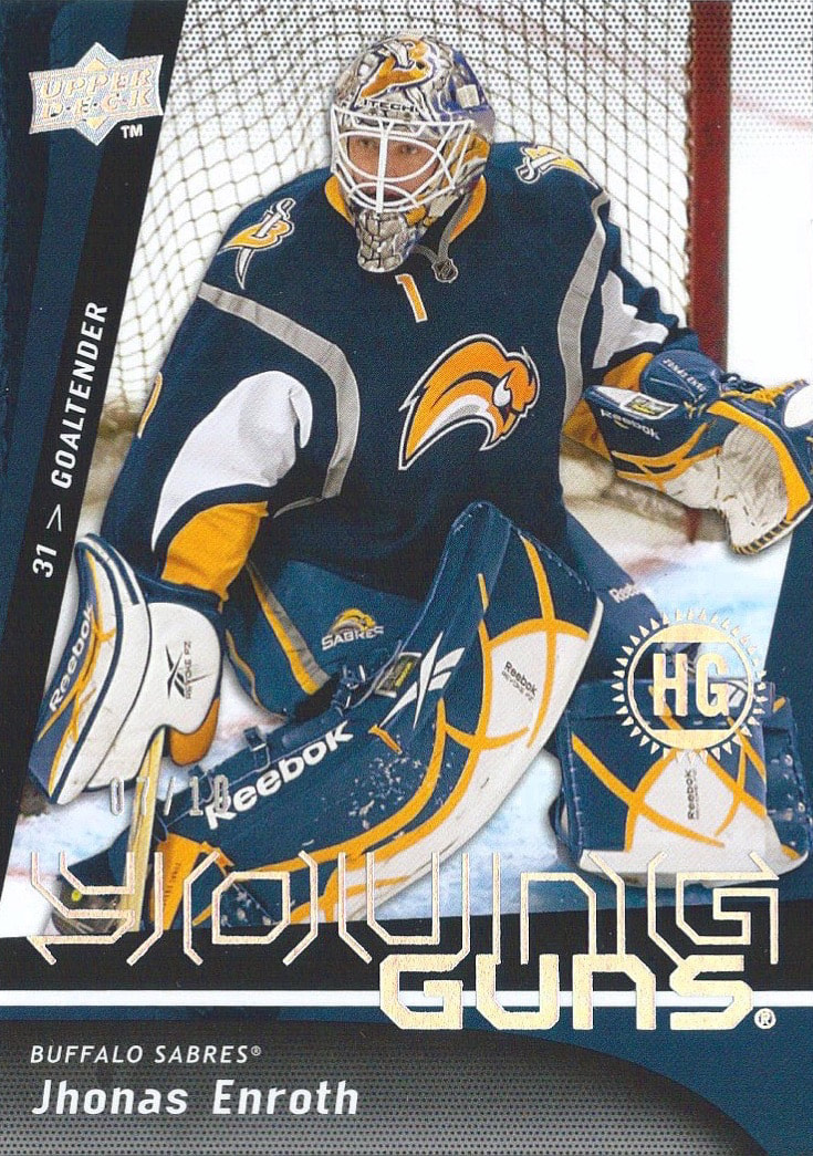 Jhonas Enroth 2009-10 Upper Deck Young Guns Hockey card Buffalo Sabres