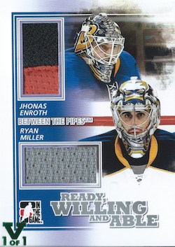 10-11 ITG Between The Pipes Ready Willing And Able Silver Enroth Miller 15-16 Final Vault Stamp Green