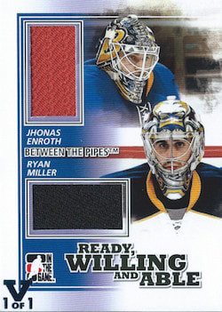 10-11 ITG Between The Pipes Ready Willing And Able Black Enroth Miller 15-16 Final Vault Blue Stamp