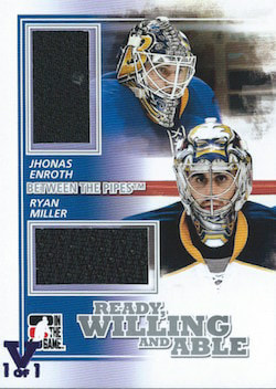 10-11 ITG Between The Pipes Ready Willing And Able Silver Enroth Miller 15-16 Final Vault Stamp Purple