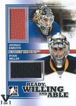 10-11 ITG Between The Pipes Ready Willing And Able Black Enroth Miller 15-16 Final Vault Stamp