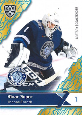 2018-19 SeReal KHL Season 11 Dinamo Minsk Jhonas Enroth base parallel card