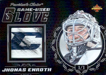 President's Choice Solitaire Jhonas Enroth Game-Used Glove Silver 1/1