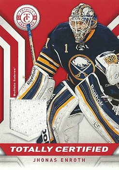 Jhonas Enroth totally certified jersey card
