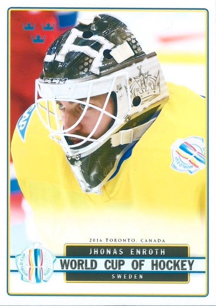 goalie Jhonas Enroth Toronto Maple Leafs custom hockey card Topps design