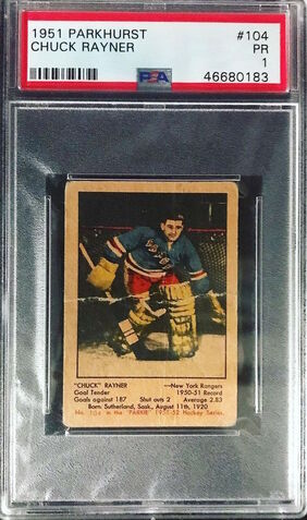 1951-52 Parkhurst Hockey Cards Chuck Rayner New York Rangers