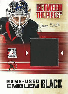 ITG Between The Pipes Game-Used Emblem Black 2011 Toronto Spring Expo Show Stamp 1/1
