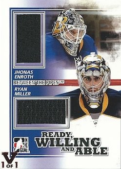10-11 ITG Between The Pipes Ready Willing And Able Black Enroth Miller 15-16 Final Vault Red Stamp