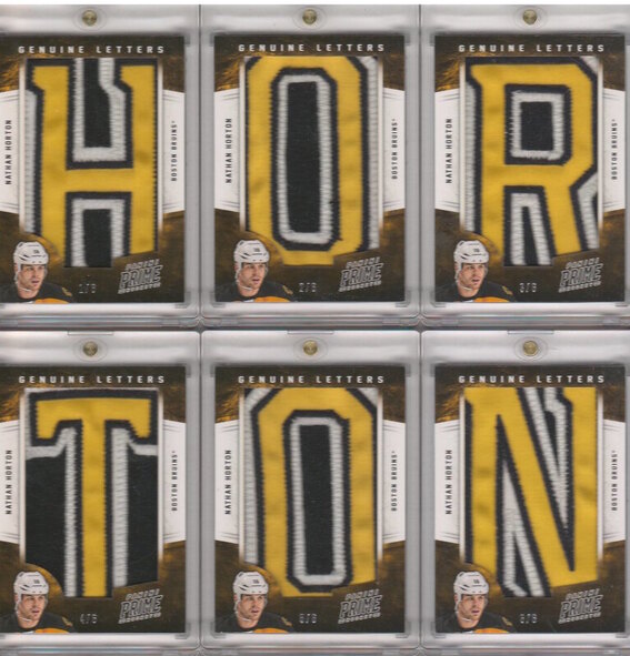 Nathan Horton Panini Genuine Letters Nameplate - Boston Bruins