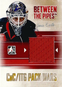 ITG Between The Pipes Game-Used Jersey Cloutsnchara ITG Pack Wars 1/1