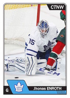 goalie Jhonas Enroth Toronto Maple Leafs custom hockey card