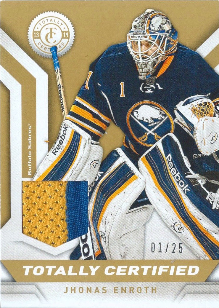 2013-14 Panini Totally Certified Gold Patch /25 Jhonas Enroth