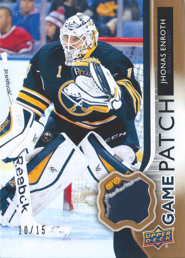 2014-15 Upper Deck UD Game Jersey Jhonas Enroth Buffalo Sabres Patch